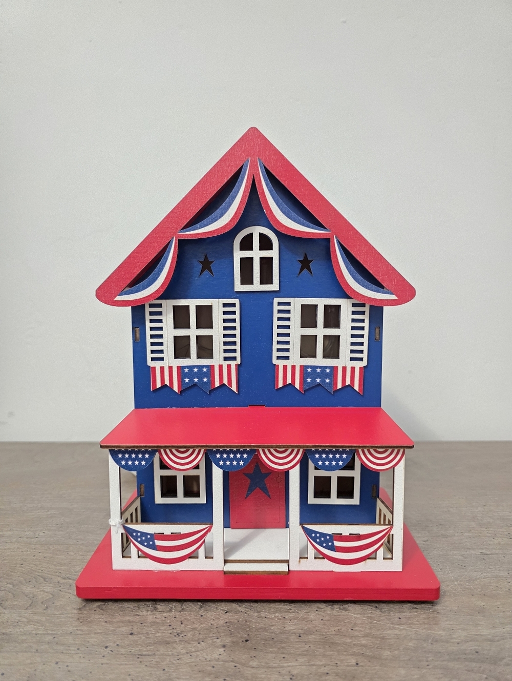 Martha Stewart Patriotic 4th of July  Americana LED Wood House